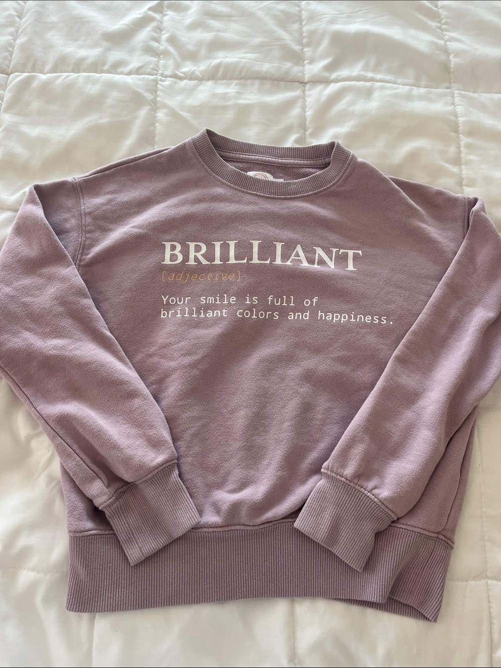 wonder nation Lavender 'BRILLIANT' Crewneck Sweatshirt